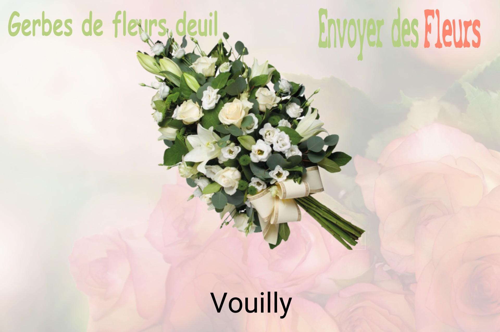 Gerbe de fleurs de deuil livrée à Vouilly
